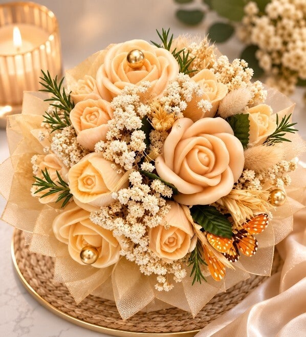 Bouquet de fleurs en cire parfumée