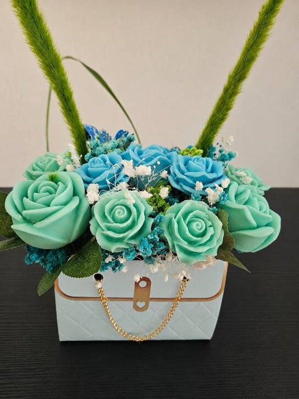 Bouquet de fleurs en cire parfumée