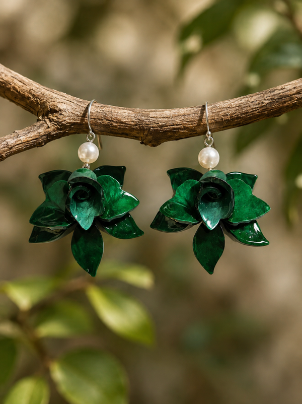Boucles d'oreilles ton vert