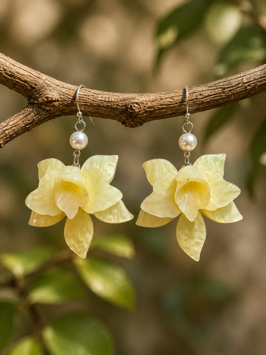Boucles d'oreilles ton jaune
