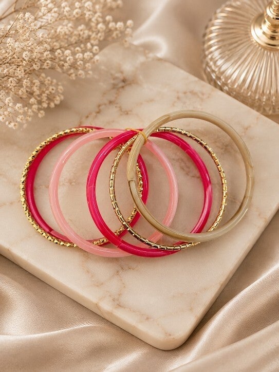 Bracelets en lot ton rose
