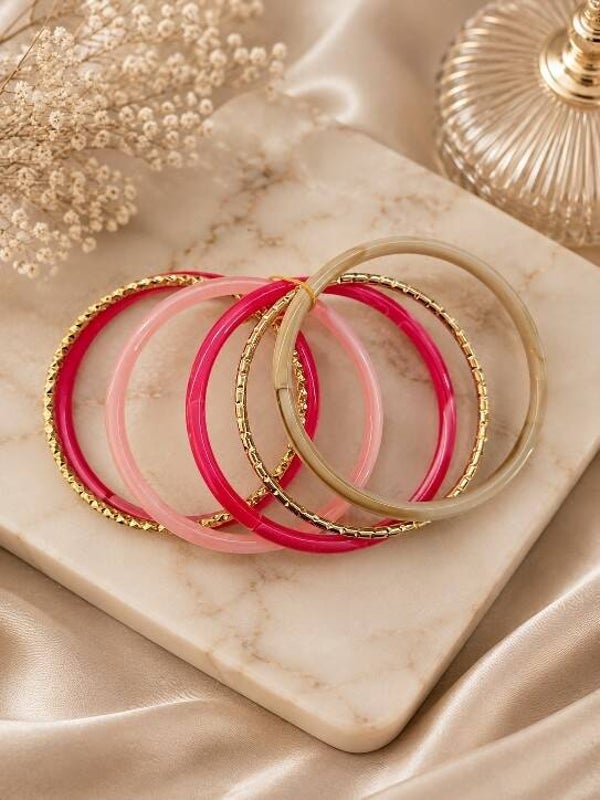 Bracelets en lot ton rose