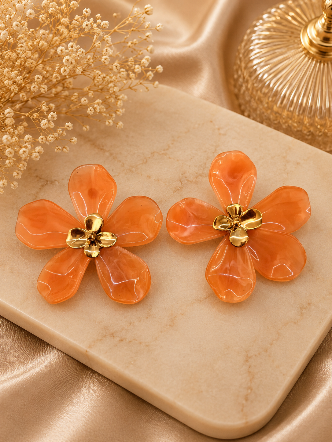 Boucles d'oreilles ton orange