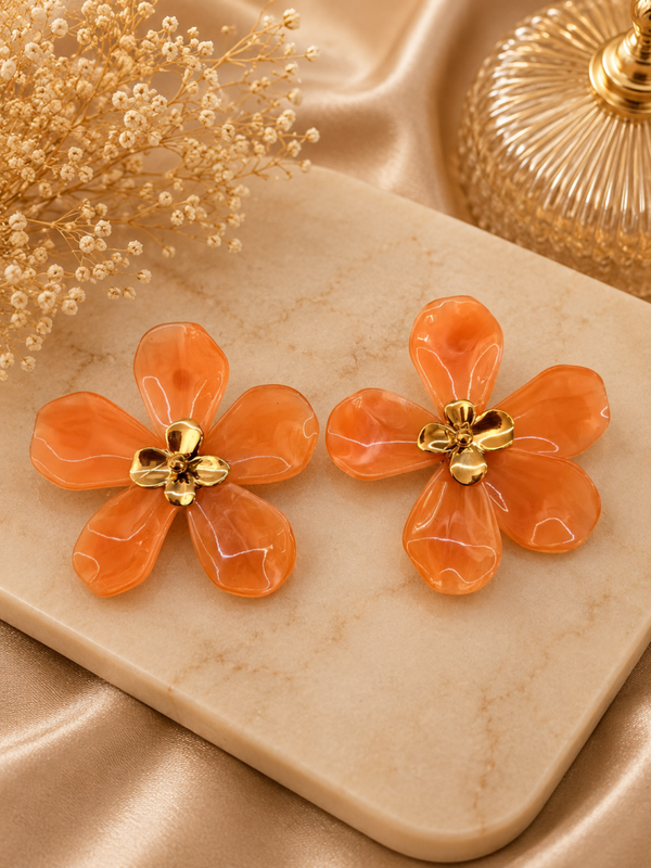 Boucles d'oreilles ton orange