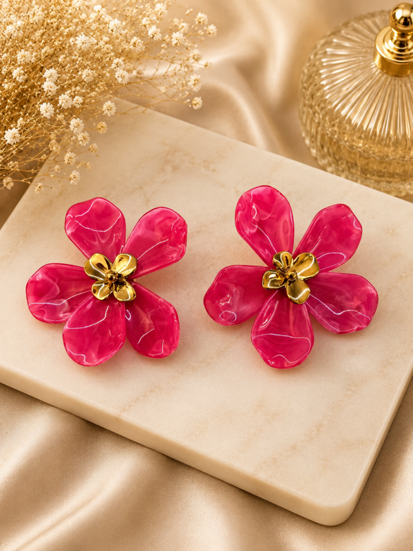 Boucles d'oreilles ton rose