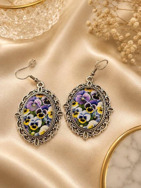 Boucles d'oreilles ton multicolore fleur
