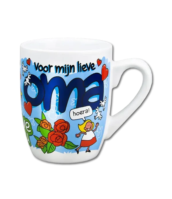 Cartoonmok: Oma (Blauw)