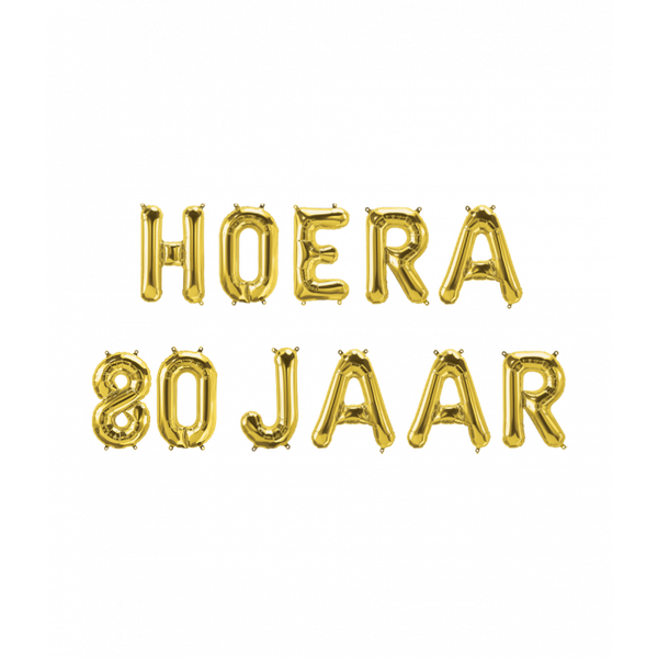 Foil Balloon Kit: Hoera 80 Jaar