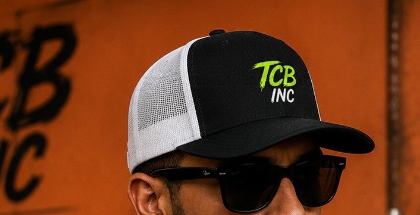 TCB INC Snap Back Hat/ Neon Green Logo