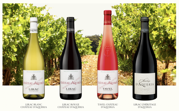 Château d'Aqueria - Proefbox 6 flessen - Lirac - Tavel - Frankrijk