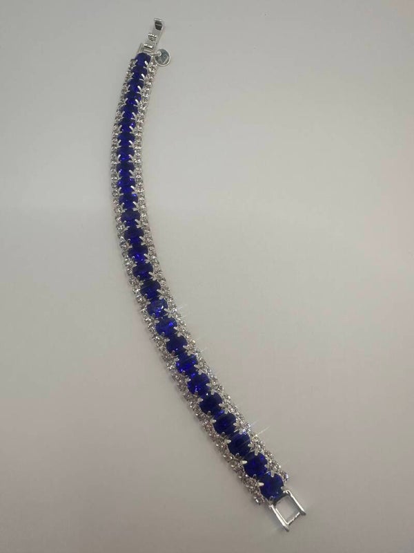Roestvrije armband met donker blauwe kristallen