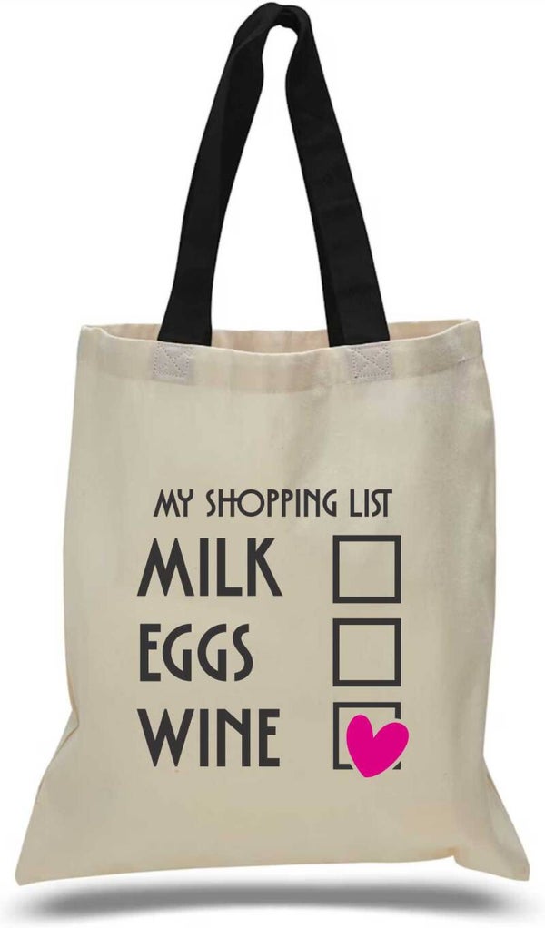 Milk, Eggs and Wine Tote Bag