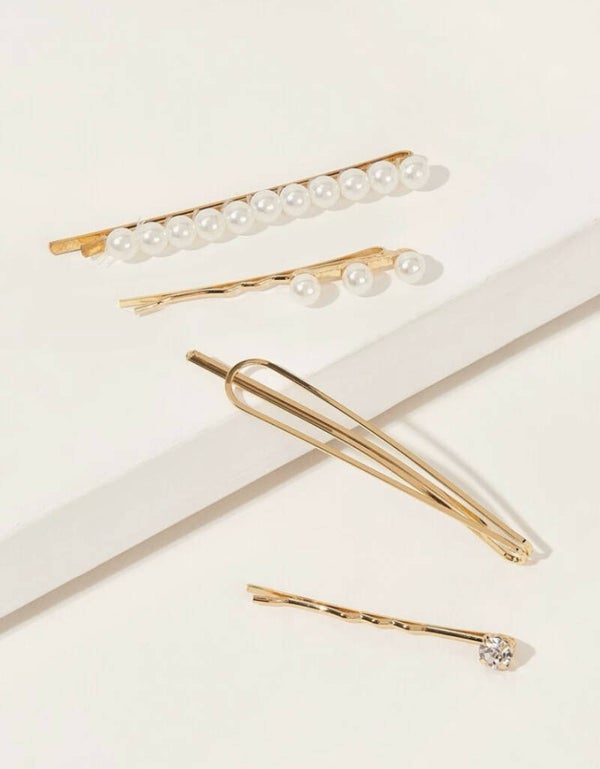 Golden hair pins