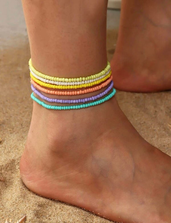 Colorful beads anklet