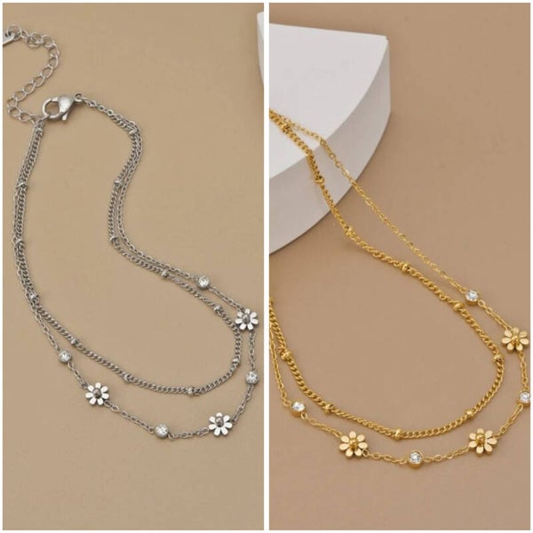 Two in one daisy anklets
