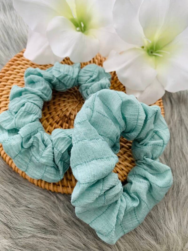 Turquoise scrunchies