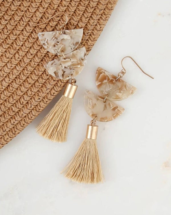 Nude marble earrings