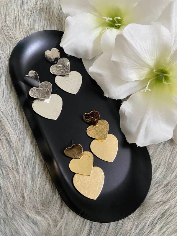 Three hearts earrings