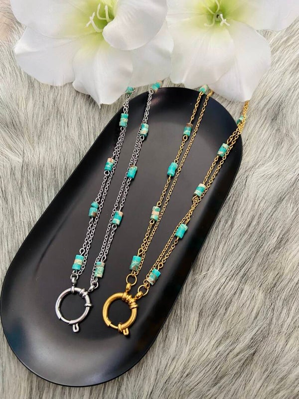 Double stone necklaces