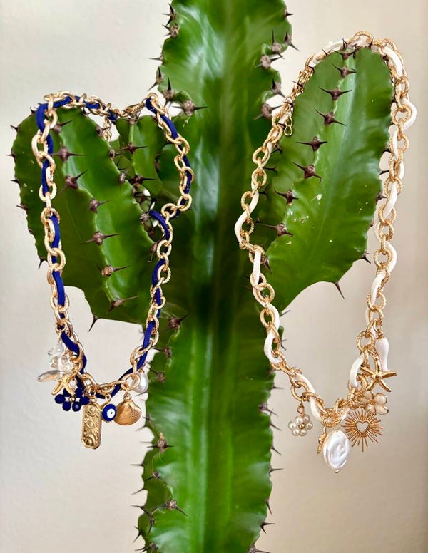 Maritime charm chain necklaces