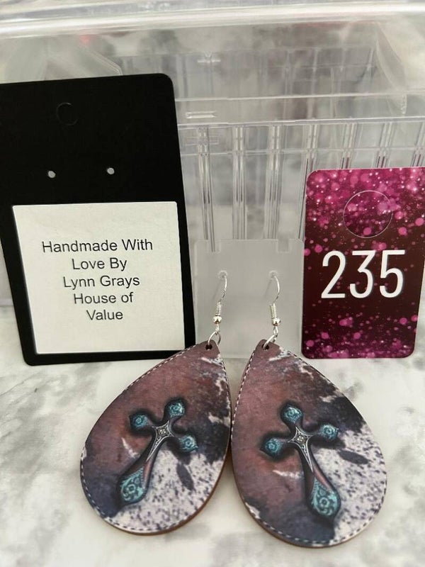 Wood Teardrop Earrings