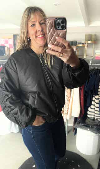 Bomber jack oversized zwart