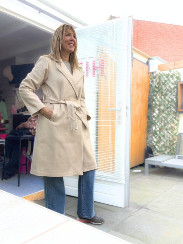 Trenchcoat halflange jas Beige