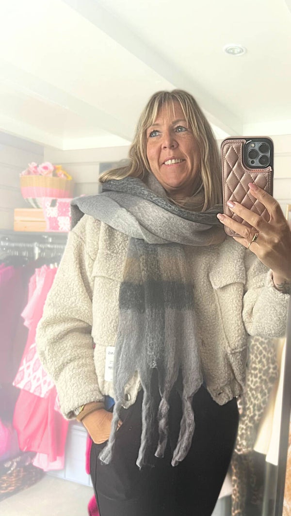 Wintersjaal cozy multi grijs