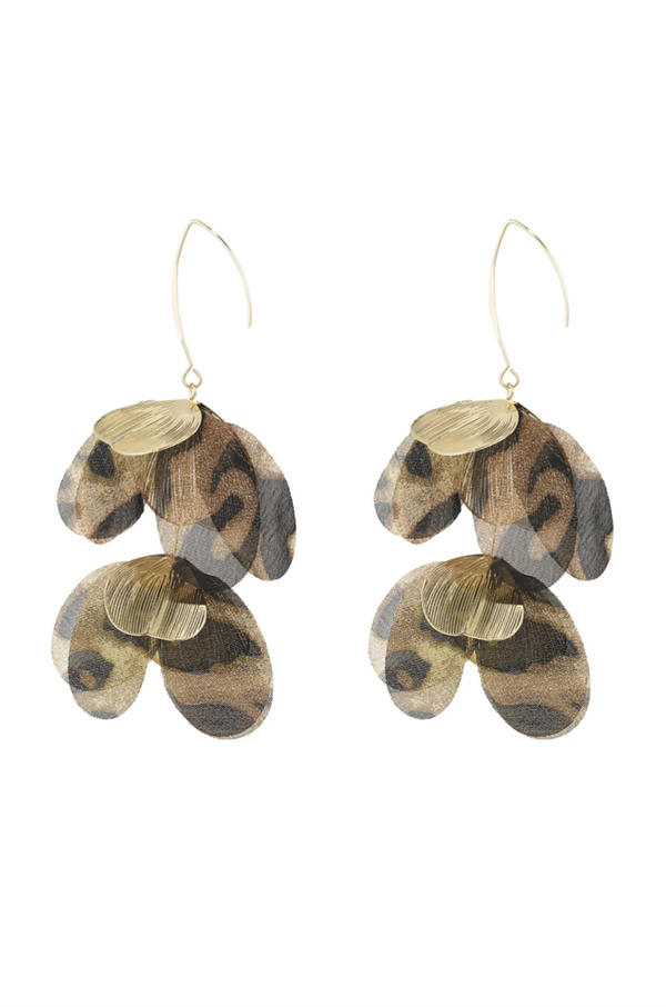Statement charming Flower oorstekers | Panter/Goud