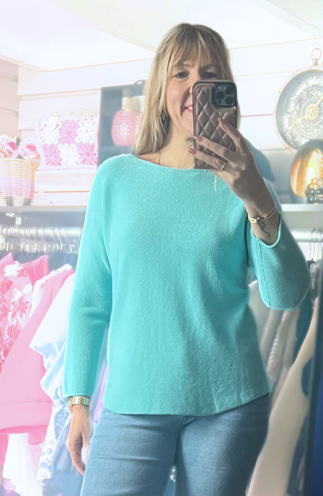 Trui ronde hals Licht groen