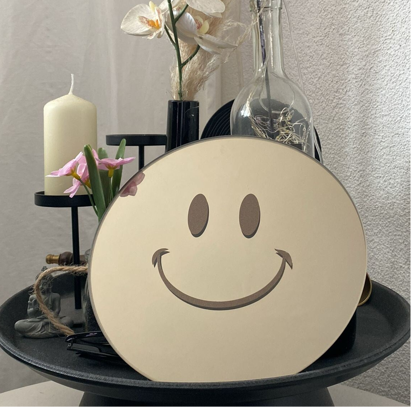 De Smiley spiegel bruin