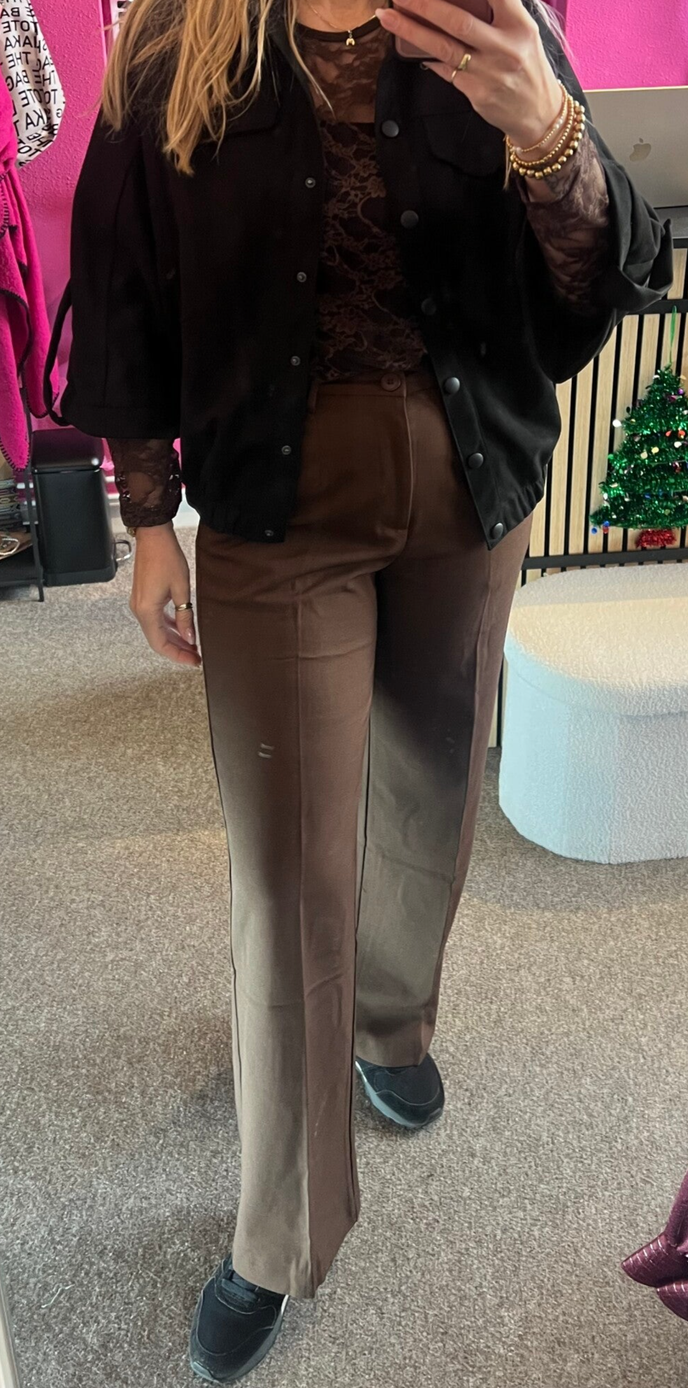 Pantalon VS Miss Wide leg Bruin