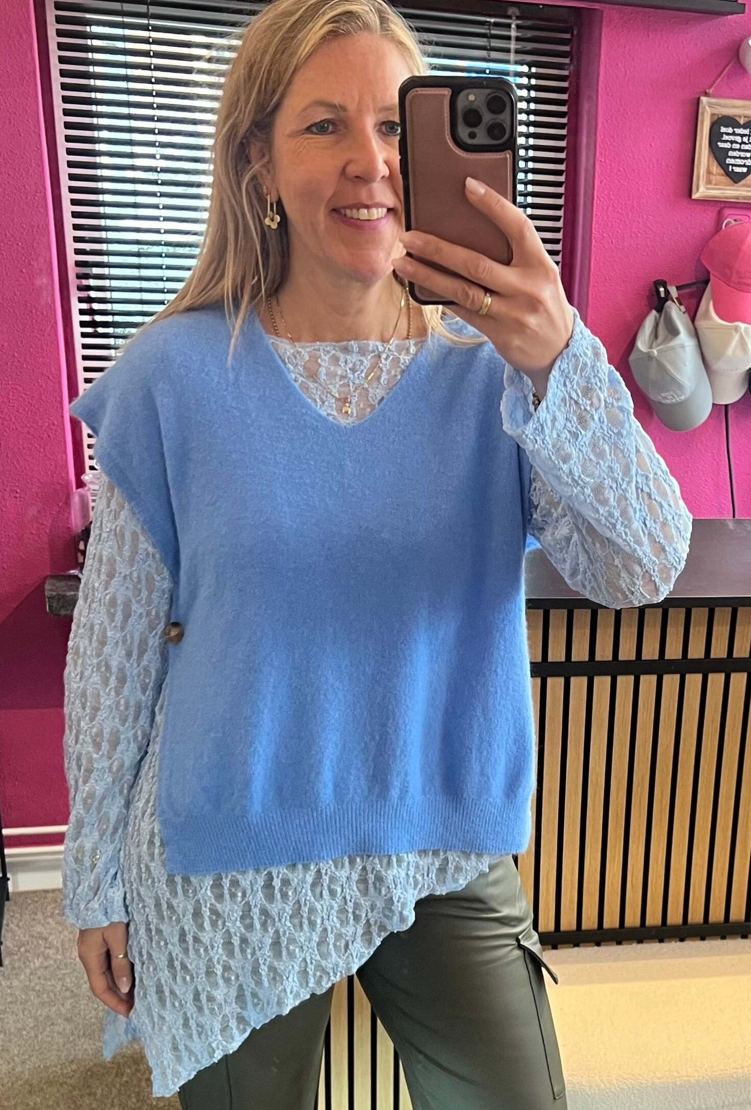 Spencer zachte stof Licht blauw