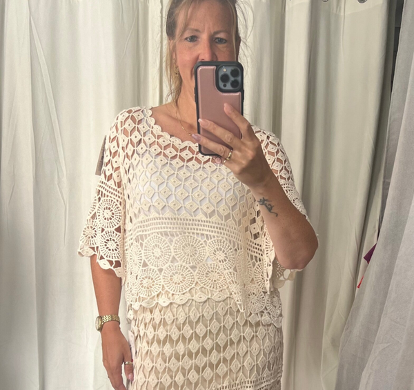 Top gehaakt "Ibiza" beige