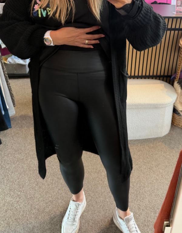 PU Leatherlook High Waist Legging  – Zwart