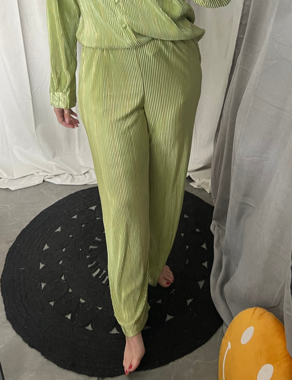 Plissé broek Groen