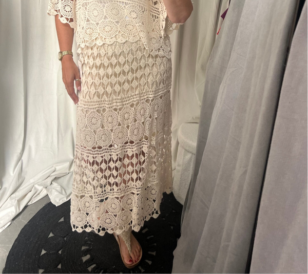 Rok gehaakt "Ibiza" beige