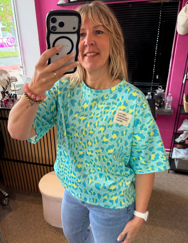 T-shirt Panterprint Embleem Groen