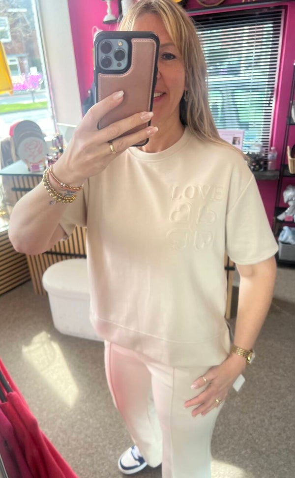 Comfy jogging shirt klaver Creme