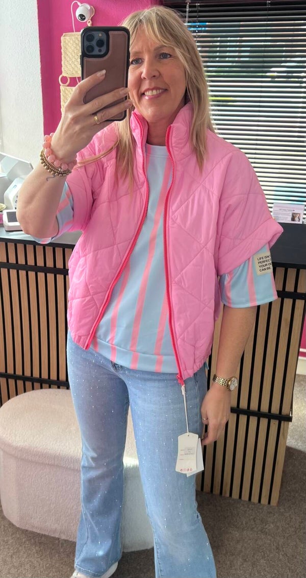 Bodywarmer Roze met roze rits