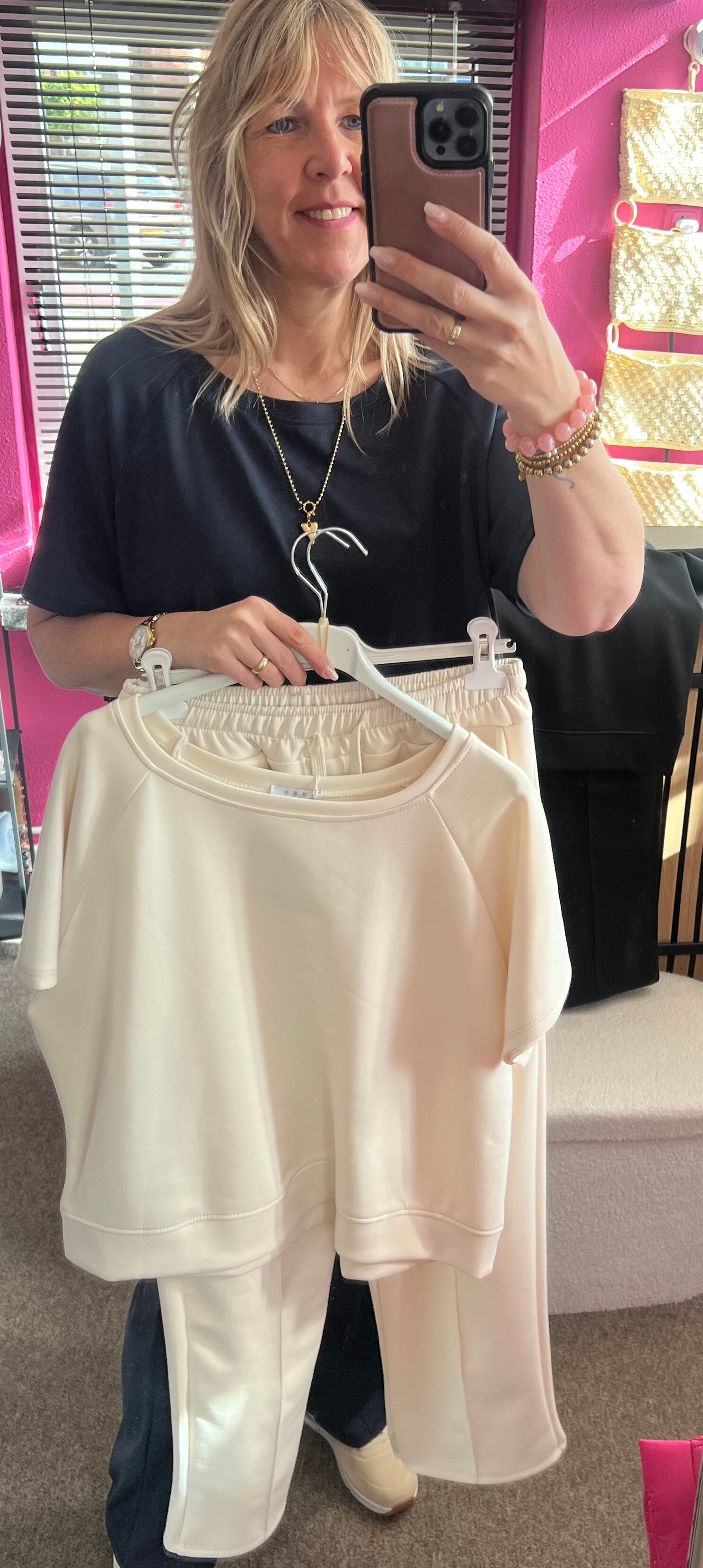 Comfy pak wijde hals Creme