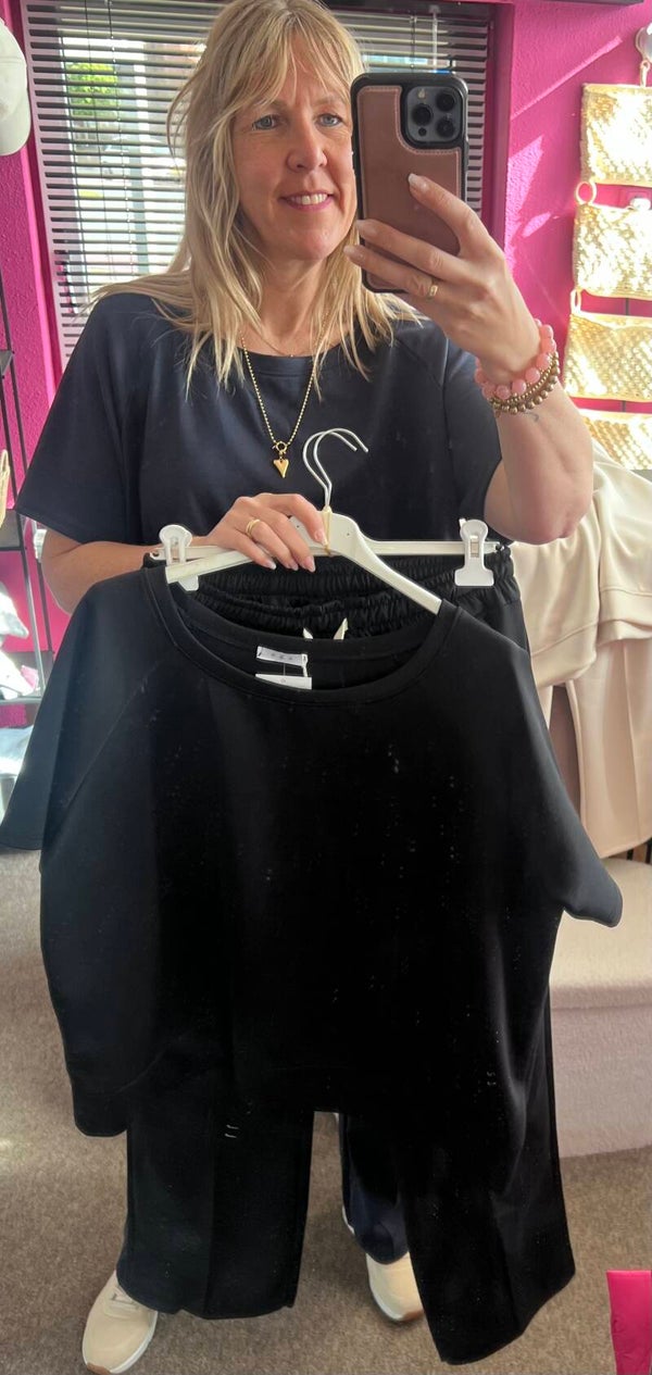 Comfy pak wijde hals Zwart