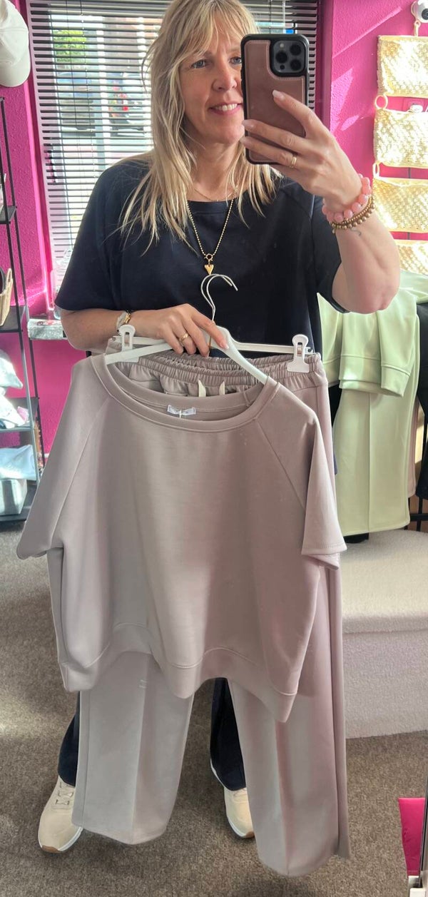 Comfy pak wijde hals Taupe