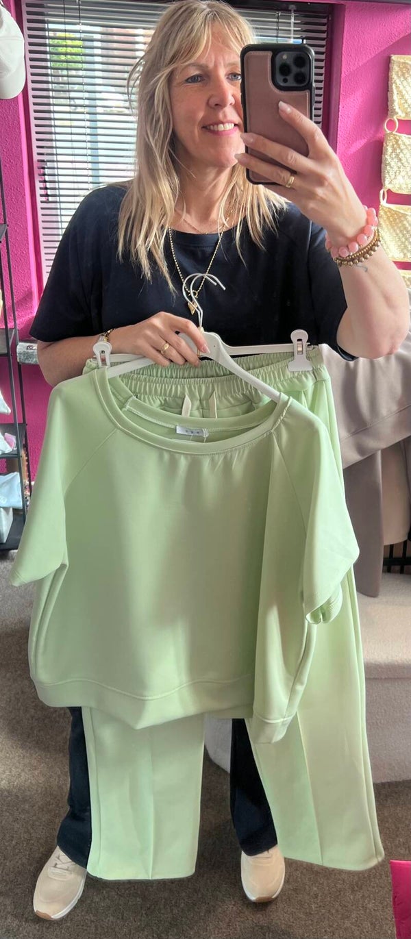 Comfy pak wijde hals Licht groen