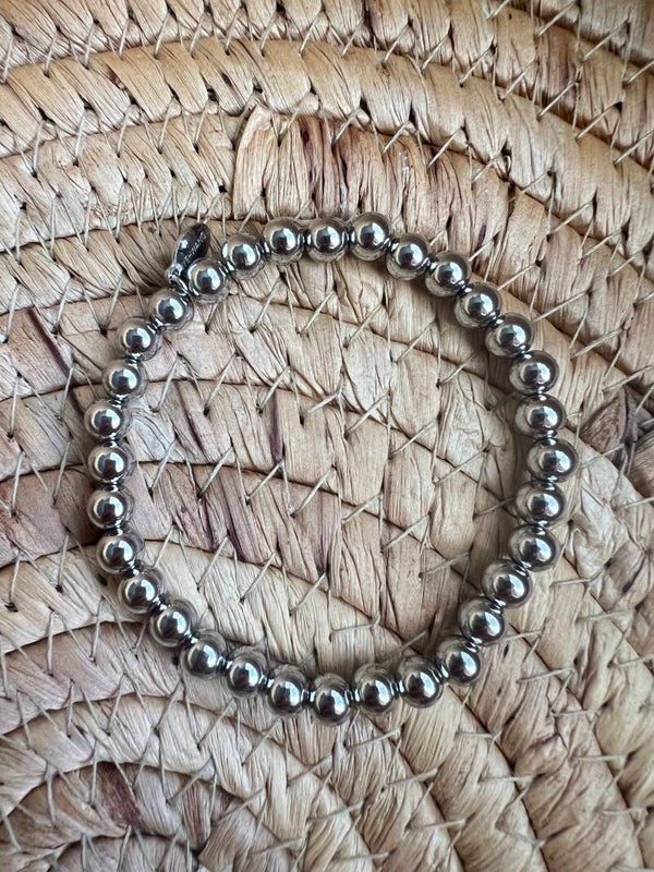 Armband bolletjes zilver 6mm