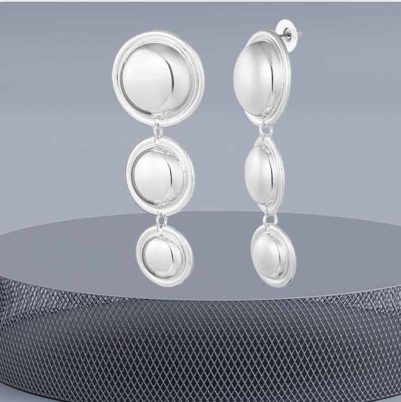 Oorbellen 3 dots zilver