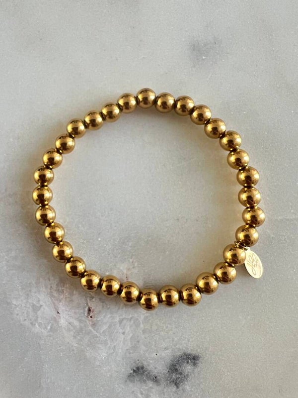 Armband bolletjes goud 6mm