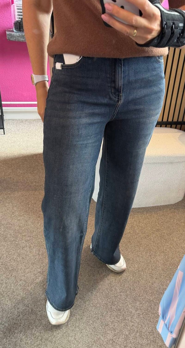 High Waist Wide Leg Jeans – Stoer/Vintage Blauw