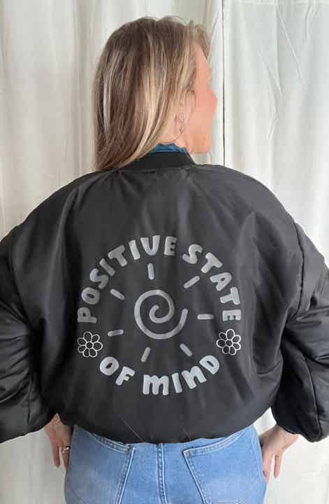 Bomber jack oversized zwart Uniek