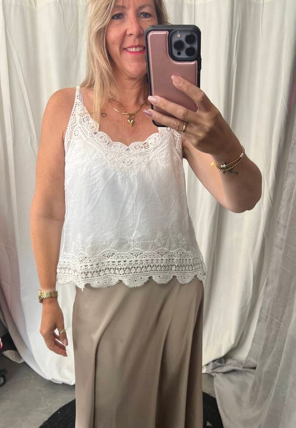 Ibiza kanten top Wit